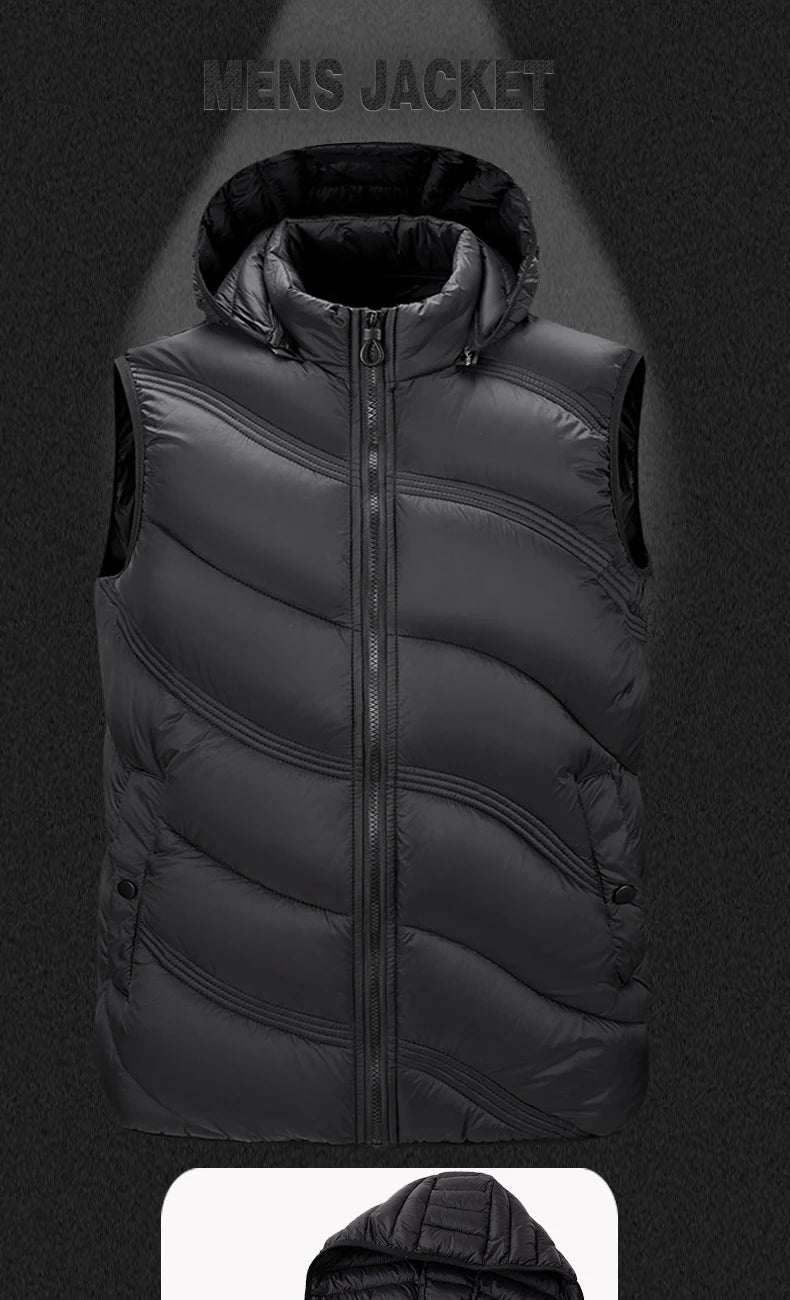 Gilet Termico Impermeabile Uomo CHRLCK per Trekking Campeggio Caccia Sci Pesca Invernale Taglia Grande Caldo e Leggero