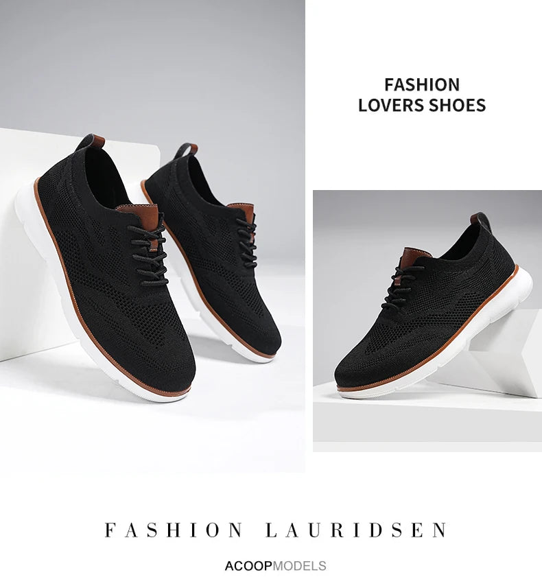 Scarpe Casual Da Uomo Traspiranti Con Cuscino Oxfords Comode Per Abito Formale In Maglia Plus Size