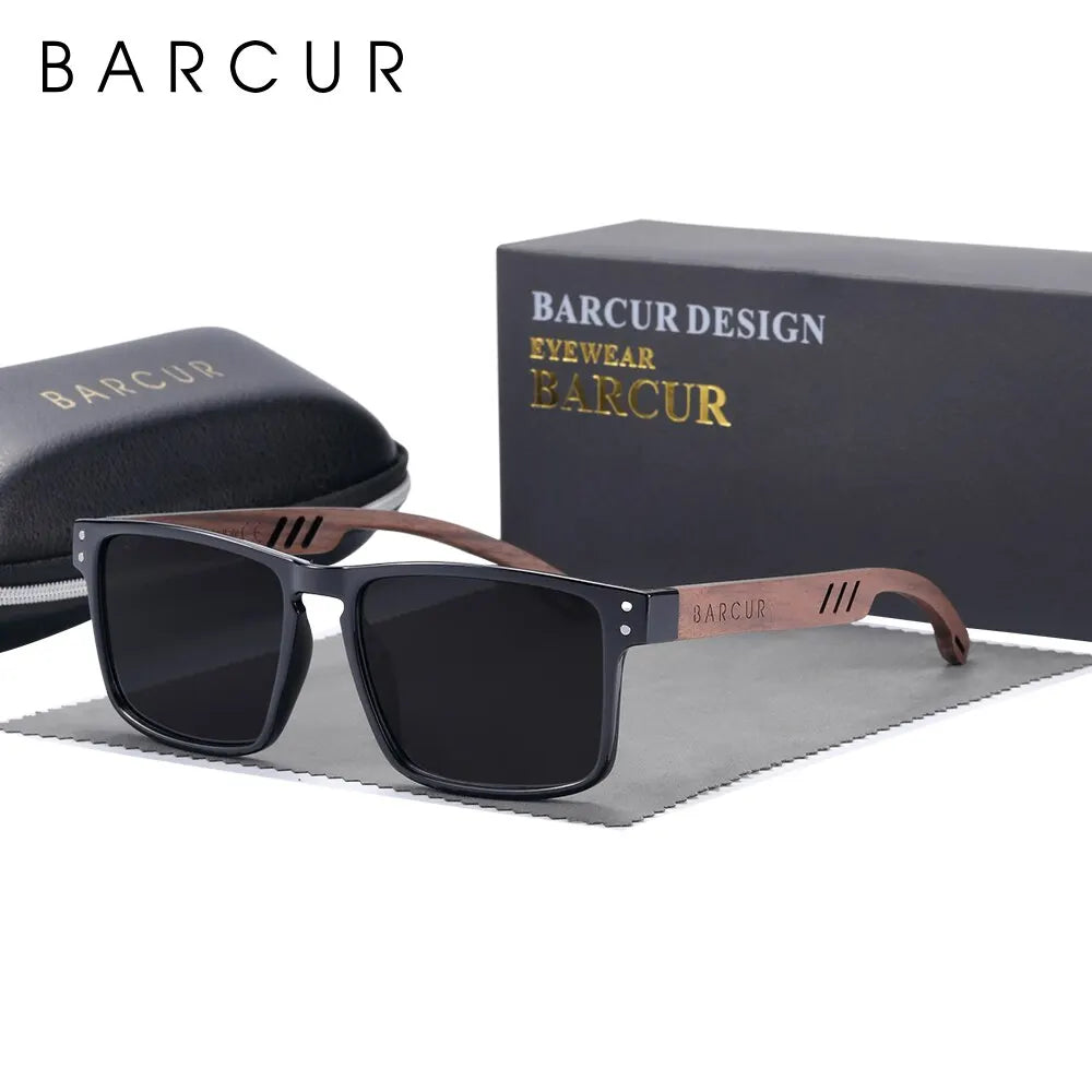 Barcur Occhiali Da Sole In Legno Naturale Polarizzati UV400 Per Uomo Lusso Design Originale Elegante