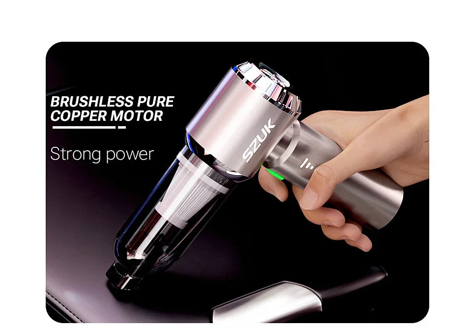 SZUK Aspirapolvere Senza Fili per Auto 985000PA Potente Portatile 0,5L CE Certificato