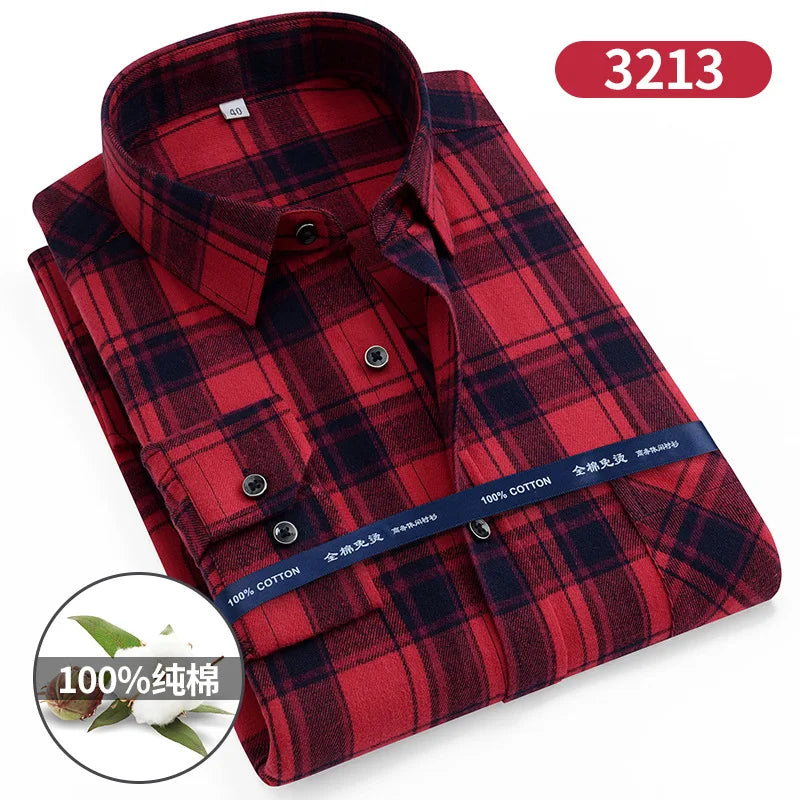Camicie Da Uomo In Flanella Scozzese A Quadri Manica Lunga In Cotone Taglie Dalla S Alla XL Vestibilita Standard E Casual