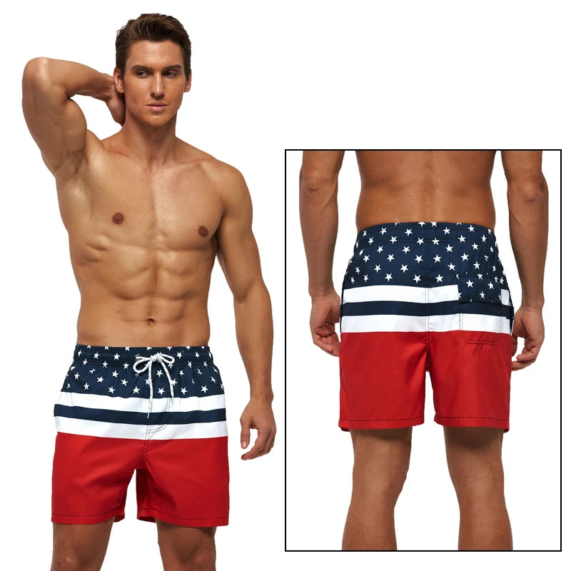 Datifer Pantaloncini Estivi Da Uomo Con Stampa Da Spiaggia E Surf Asciugatura Rapida Con Tasche