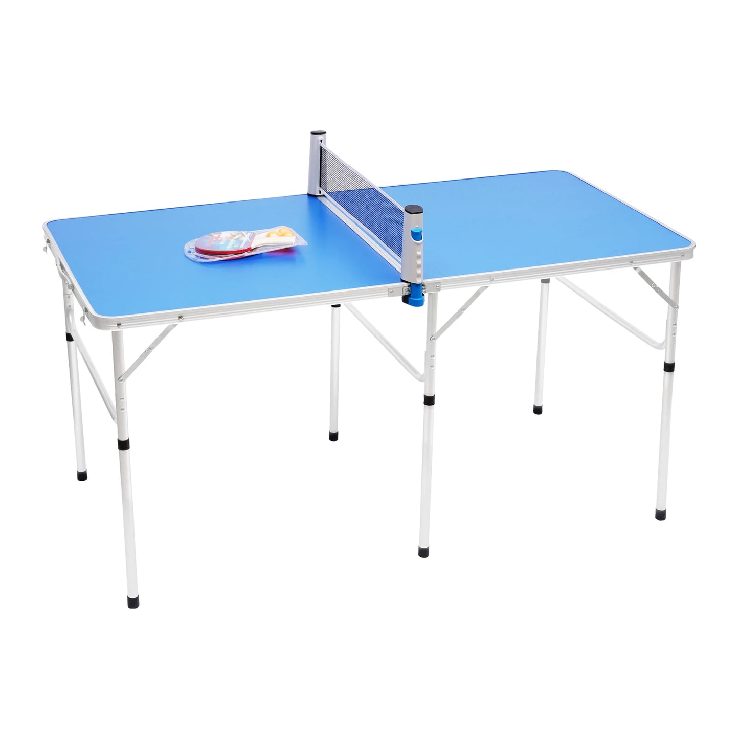 Tavolo Da Ping Pong Pieghevole Con Rete Set 2 Racchette 3 Palline 6 Staffe Interni In MDF Multifunzionale