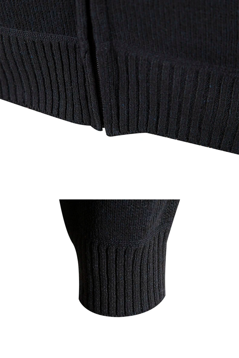 Maglione Invernale Da Uomo In Pile Con Cappuccio Cardigan Caldo Con Cerniera Lavorato A Maglia