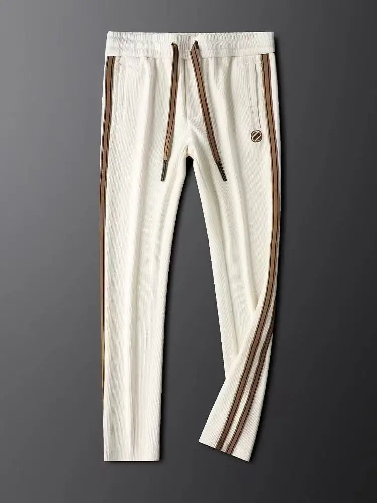 Set da Uomo Sportivo Autunnale Completo Giacca Cardigan Cappuccio Cerniera Pantaloni Sportivi a Gamba Dritta 2 Pezzi