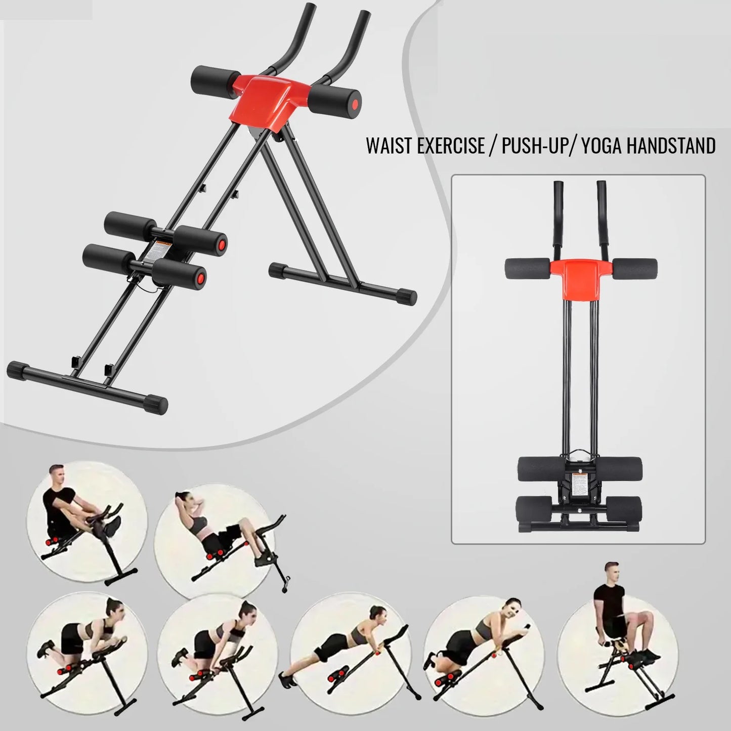 Allenatore Addominale Compatto HGTUGO a 5 Livelli Regolabili Antiscivolo Ergonomico per Allenamento a Casa