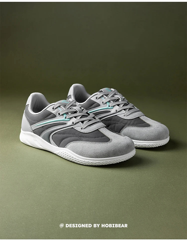 Hobibear Scarpe Minimaliste In Pelle Sintetica A Calzata Larga Sneakers Retro Allacciate Per Uomo E Donna Traspiranti