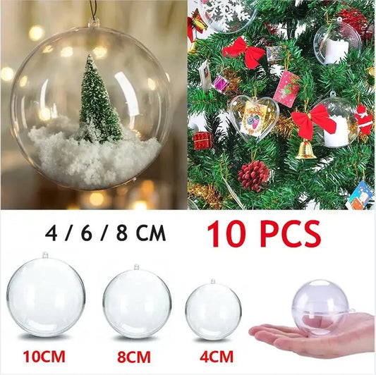 Palline Natalizie Trasparenti In Plastica 10 Pz Per Albero Di Natale Decorazione Casa Regalo Di Nozze
