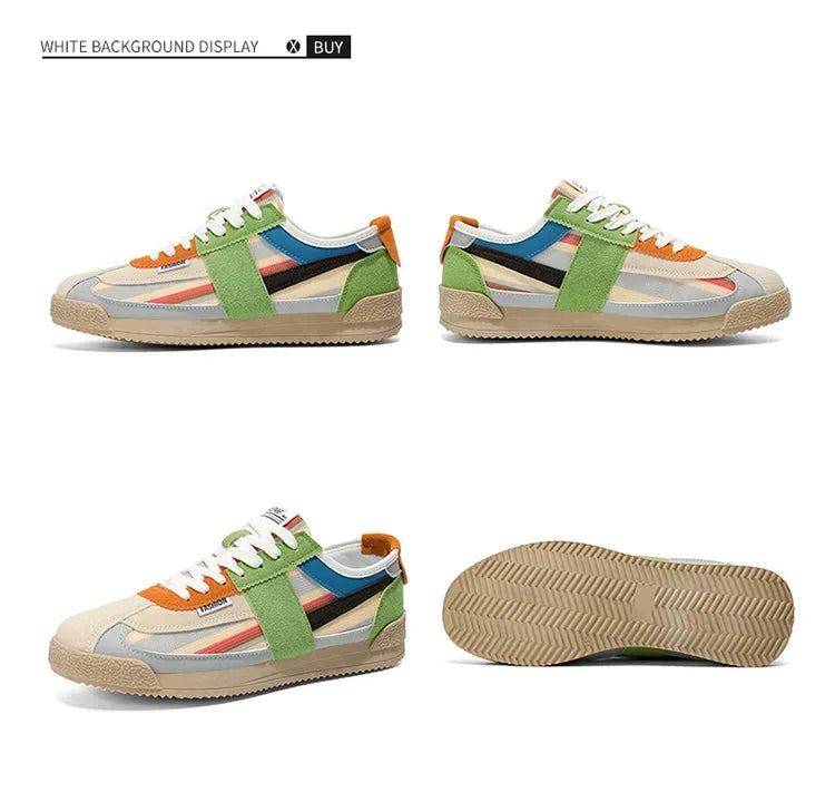 Scarpe Casual Uomo Traspiranti In Tela Versione Aggiornata Primavera Estate Punta Tonda Fodera In Poliestere