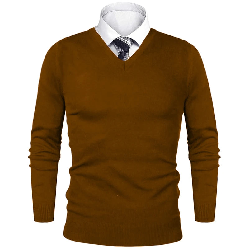 Animal Game Maglione Da Uomo In Lana Leggera Elegante Scollo A V Per Affari Business Casual