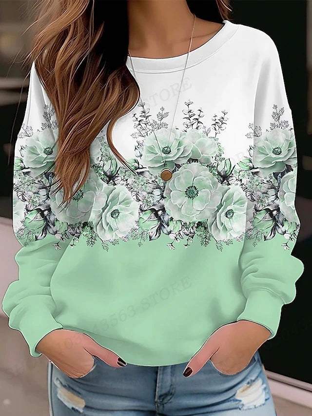 Felpa Con Cappuccio Floreale Y2K Da Donna Collo A O Modello Ragazza Abbigliamento Fiorito