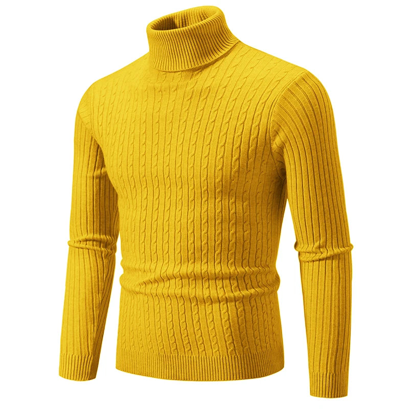 Maglione Invernale Spesso Caldo Collo Alto Dolcevita Uomo Slim Fit Maglieria Da Uomo Doppio Colletto Maschile