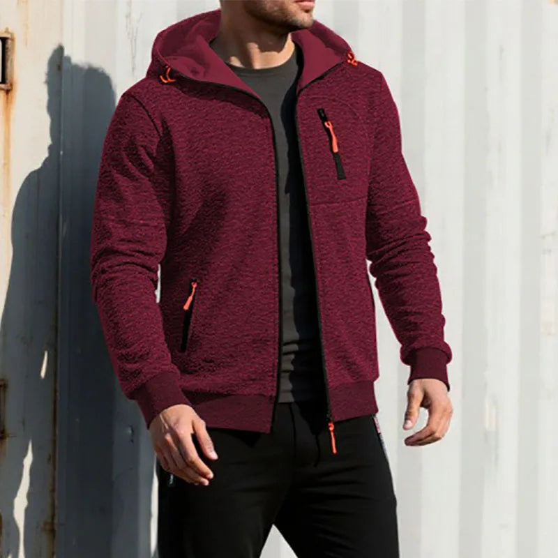 Giacca Casual Da Uomo Autunno Slim Fit Con Cappuccio E Cerniera Tinta Unita Abbigliamento Sportivo Maschile