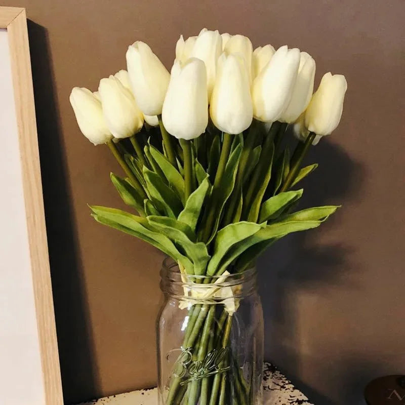 10 pezzi di fiori artificiali di tulipano, bouquet al tocco reale, fiori finti, decorazione per forniture di nozze, decorazioni per la casa, fiori di San Valentino
