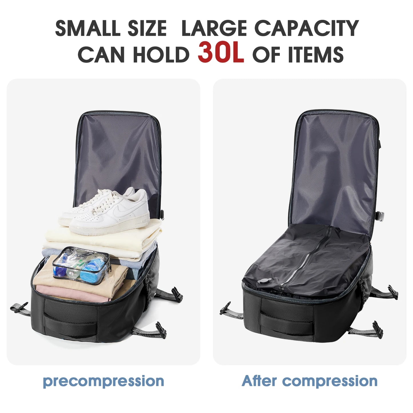 Zaino Espandibile Da Viaggio Unisex Con Ampio Scomparto Laptop Per Lavoro E Scuola 20 35 L