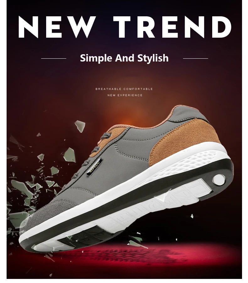 Scarpe Da Uomo Impermeabili Primavera Autunno Scarpe Da Ginnastica Da Passeggio In Pelle Antiscivolo Per Tempo Libero