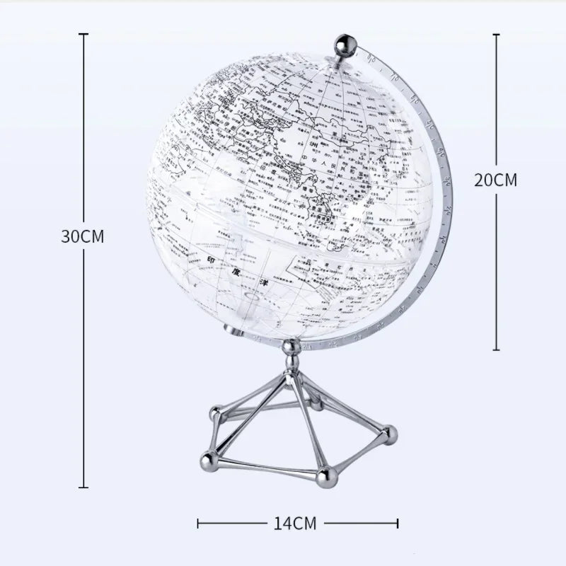 Globo Terrestre con Luce LED Rotante in Metallo Decorazione per Negozio Cameretta Dei Bambini