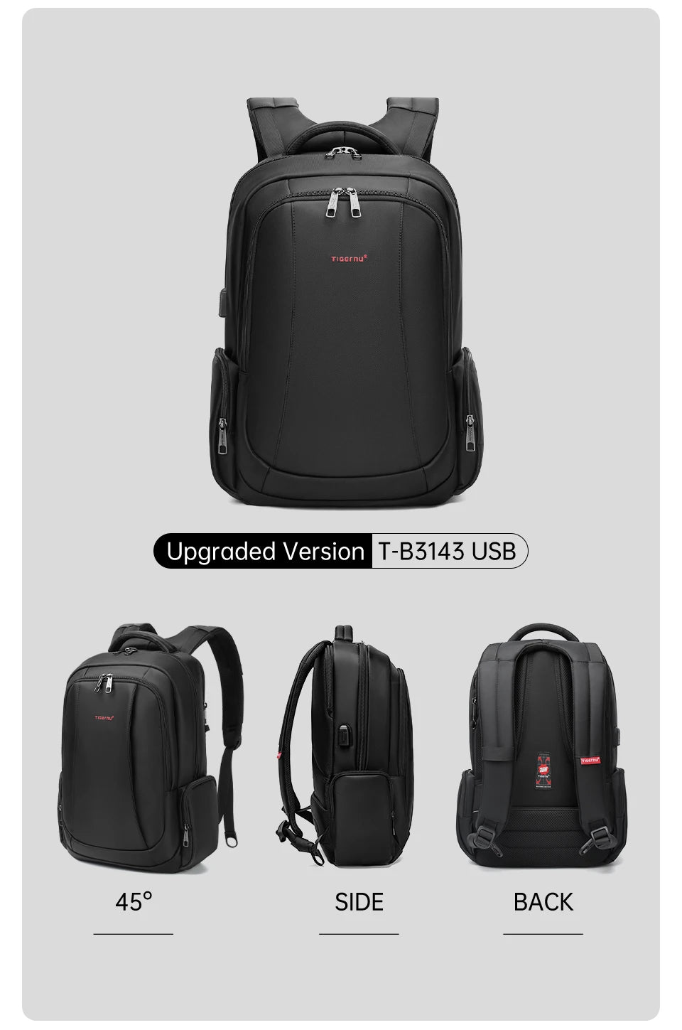 Tigernu Zaino Da Uomo In Nylon 14 15.6 17.3 Pollici Per Laptop Zaino Da Scuola E Viaggio