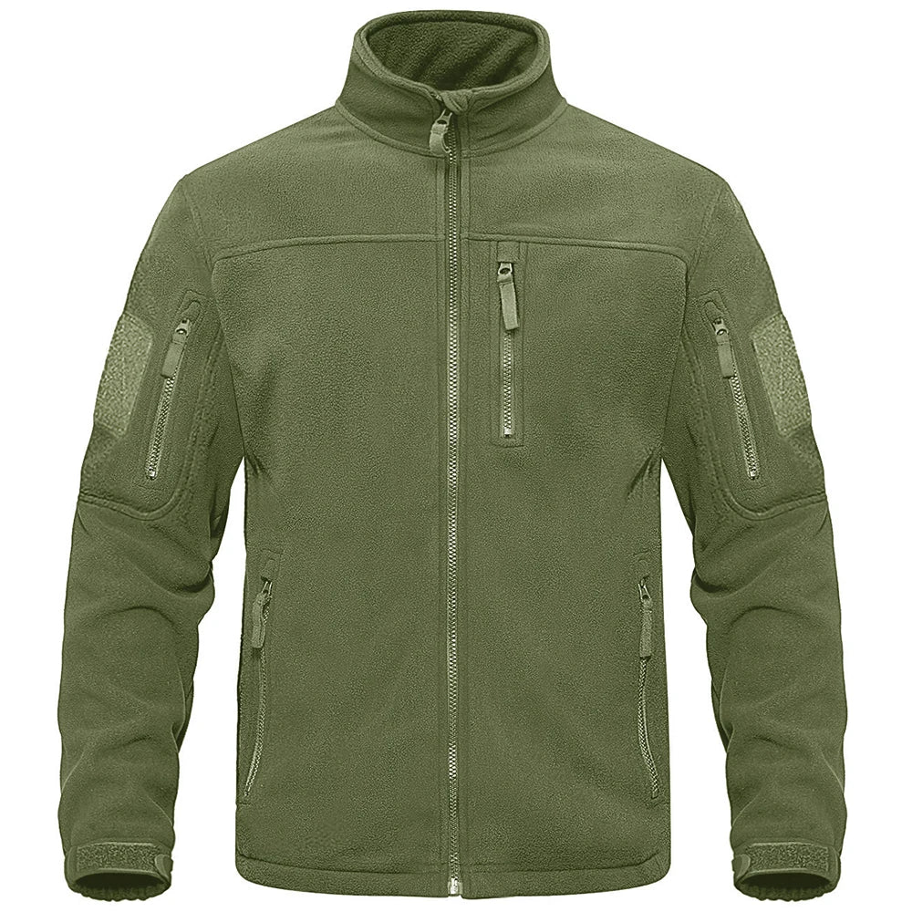 Tacvasen Giacca In Pile Full Zip Verde Da Uomo Con Tasche Con Cerniera Termica Per Lavoro E Escursionismo Outwear