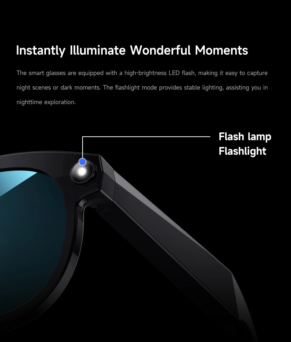 Senbono AI Occhiali Intelligenti Con Fotocamera Per Foto Video Chiamate Musica Sport Bluetooth Traduttore Per Uomo Donna