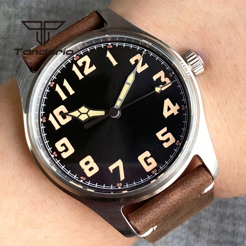 Orologio Diver Automatico Uomo Tandorio 39mm 20BAR Corona a Vite Vetro Zaffiro AR Lume Verde