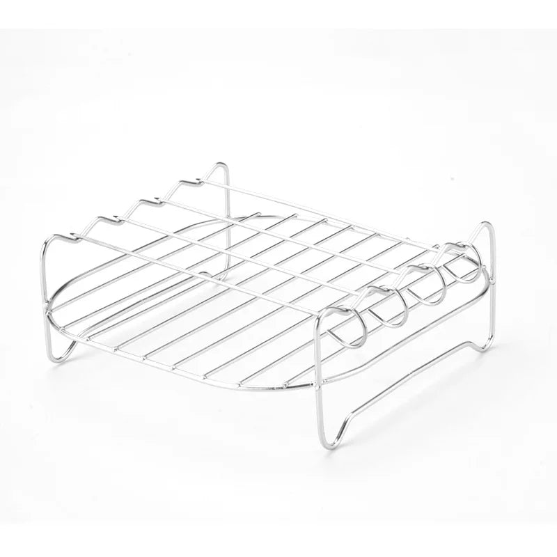Set Grill Da Esterno Con Spiedini E Staffe Per Barbecue In Acciaio Inossidabile Per Friggitrice Ad Aria Quadrata