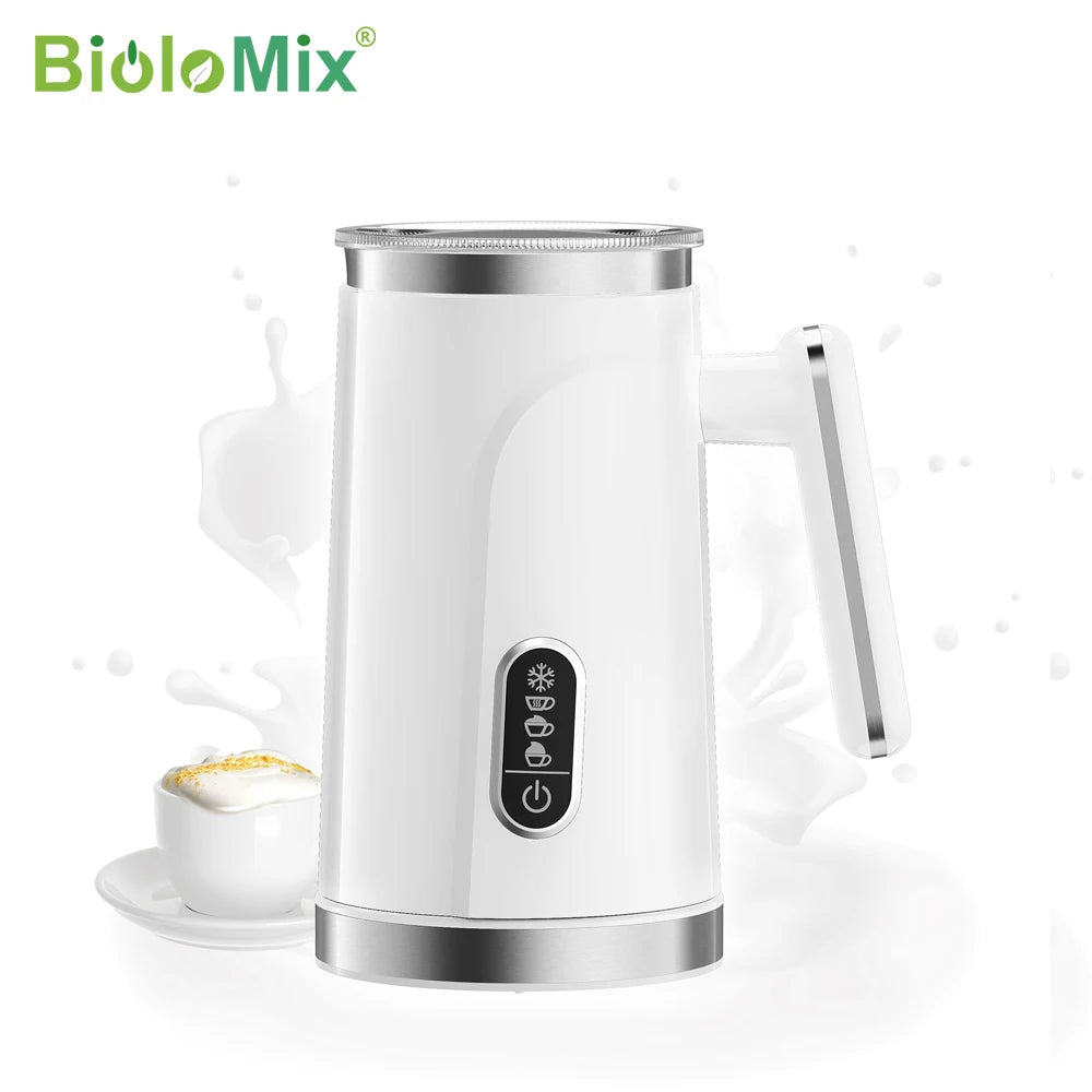 Biolomix Montalatte Intelligente 5 in 1 con Display Touch LED Schiuma Calda e Fredda per Caffè e Latte