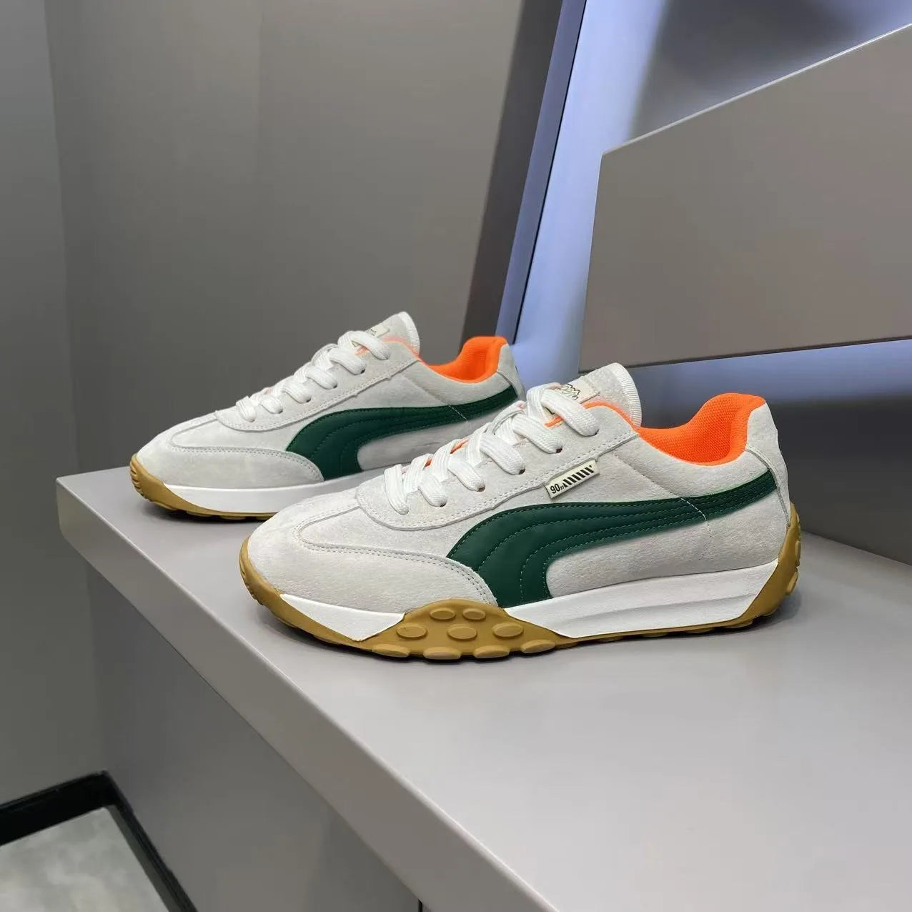 Sneakers Casual Uomo Designer Retro Scarpe Da Corsa In Microfibra Tessuto Pelle Traspirante Con Plateau Interno