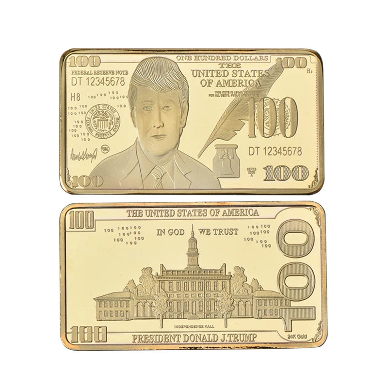 Barra Placcata Oro 24K E Argento Design Dollaro USA Moneta Souvenir Da Collezione Regalo Per Uomo