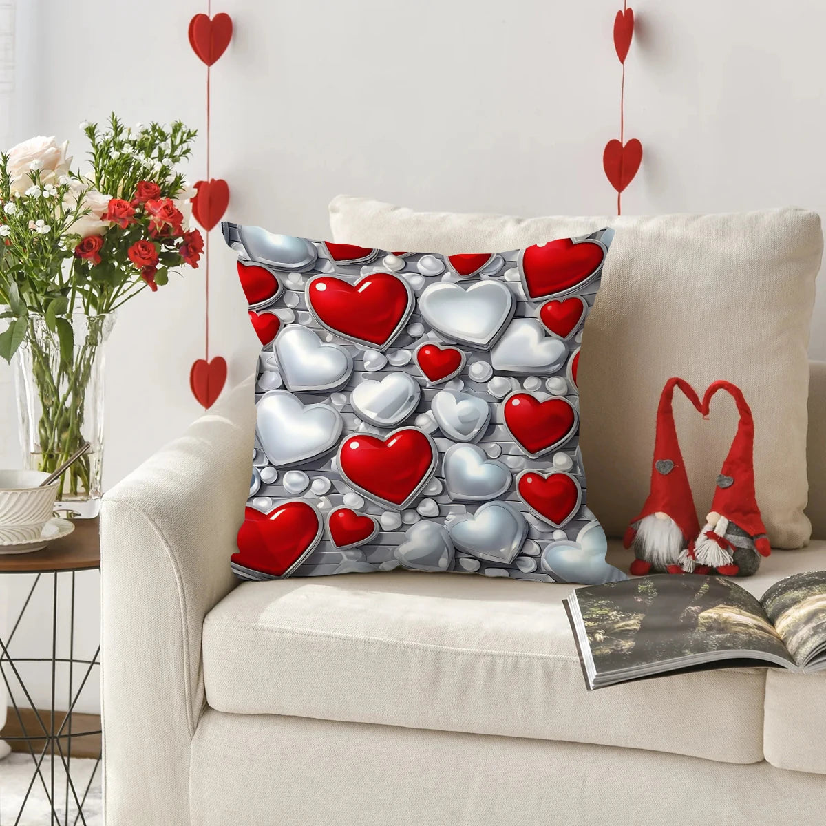 Due Fodere Per Cuscino San Valentino Con Busta D Amore Per Decorazione Divano E Anniversario Di Matrimonio
