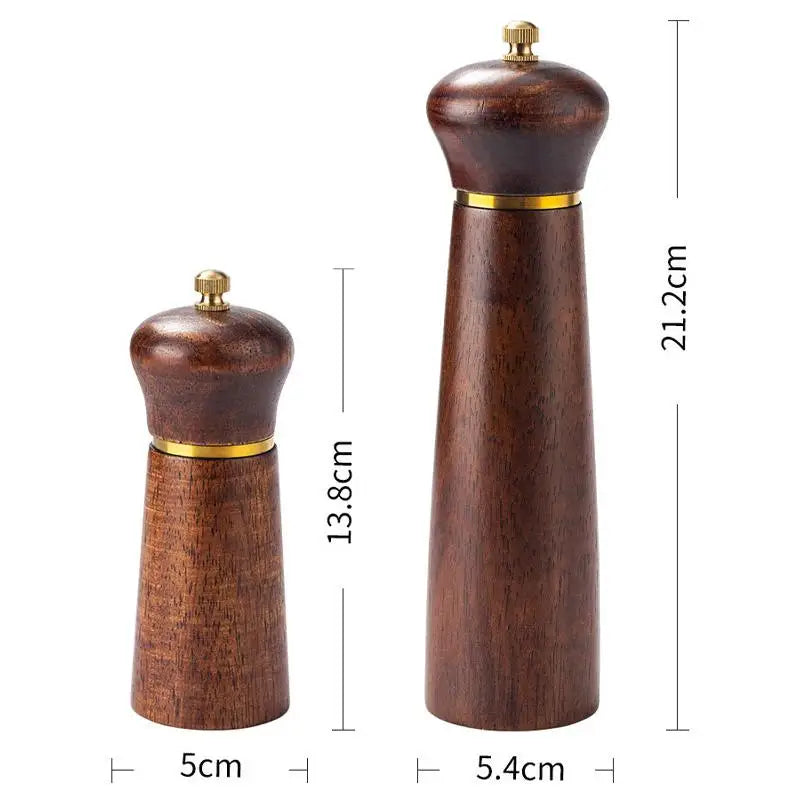 Macinapepe In Legno Con Macinino In Ceramica Regolabile Per Sale Spezie Erbe 0,625 Pollici