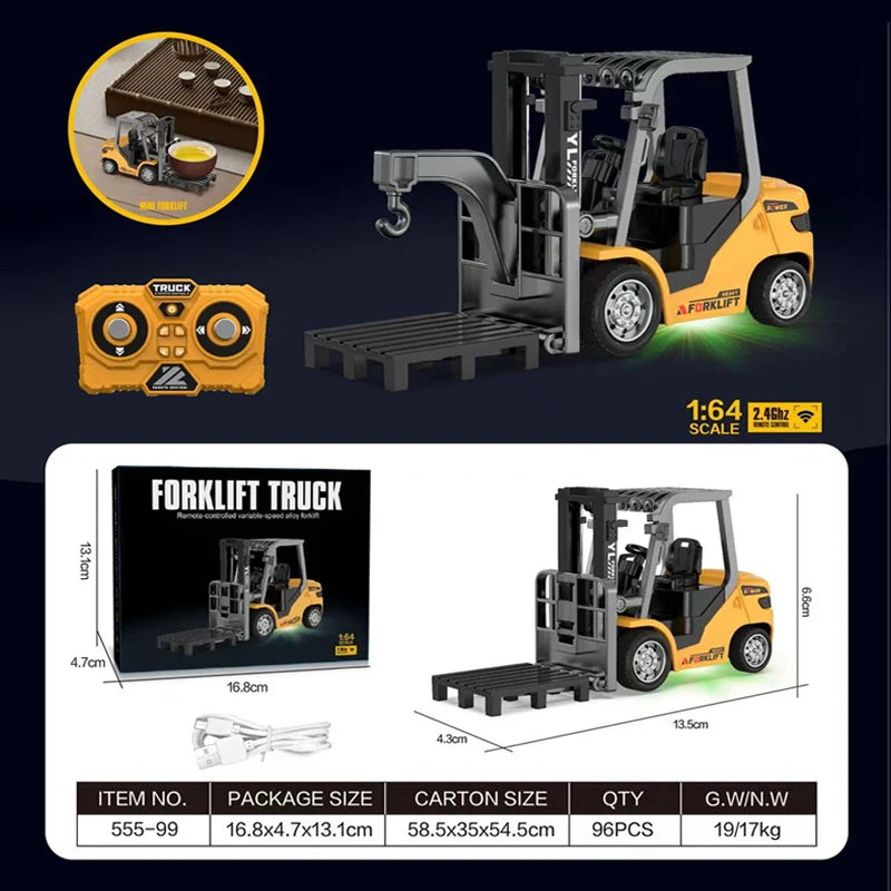 Teeggi 1 64 Mini RC Forklift Telecomandata Giocattolo Per Bambini Regalo Perfetto Con Controllo Remoto Preciso