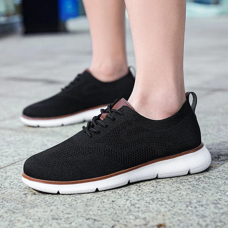 Scarpe Casual Da Uomo Traspiranti Con Cuscino Oxfords Comode Per Abito Formale In Maglia Plus Size