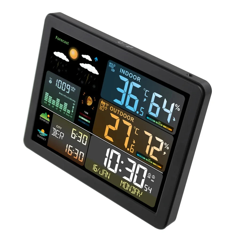 Orologio Stazione Meteorologica Digitale Misuratore Di Temperatura Umidità Interni Previsioni Meteo Wireless Telehill