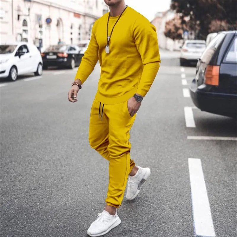 Set Da Uomo Due Pezzi Felpa E Pantaloni Jogger Per Corsa Allenamento Autunno Inverno 2025