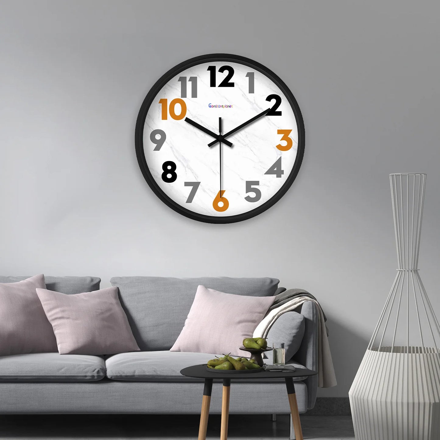 Orologio Da Parete Semplice E Moderno Da 8 Pollici Con Motivo Marmo Per Soggiorno E Cucina Quarzo Silenzioso Regalo Festa