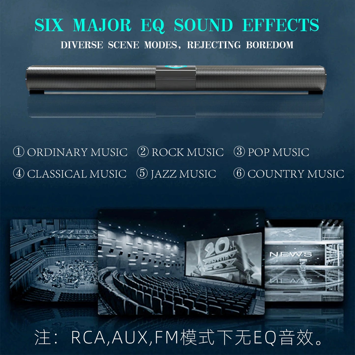 Homefish BS20 Altoparlante Bluetooth Luce Ambientale RGB 4 Altoparlanti 6 Effetti Sonori EQ Supporta TF USB AUX RCA FM