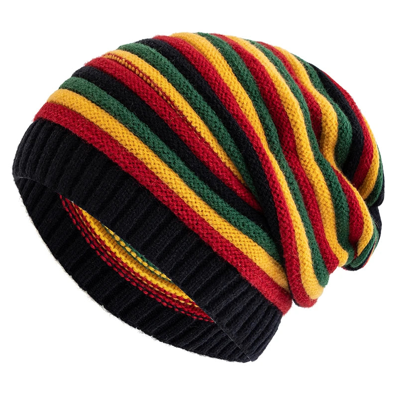 Nuovi Cappelli Invernali Slouchy da Donna per Tenere al Caldo Berretto Lavorato a Maglia a Righe Design