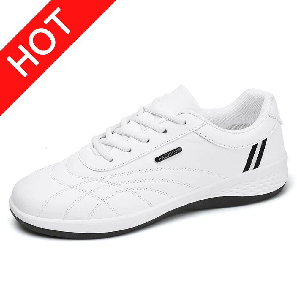 Scarpe Da Uomo Casual In Pelle Stringate Da Passeggio Per Esterni Bianco Nero Taglia 10