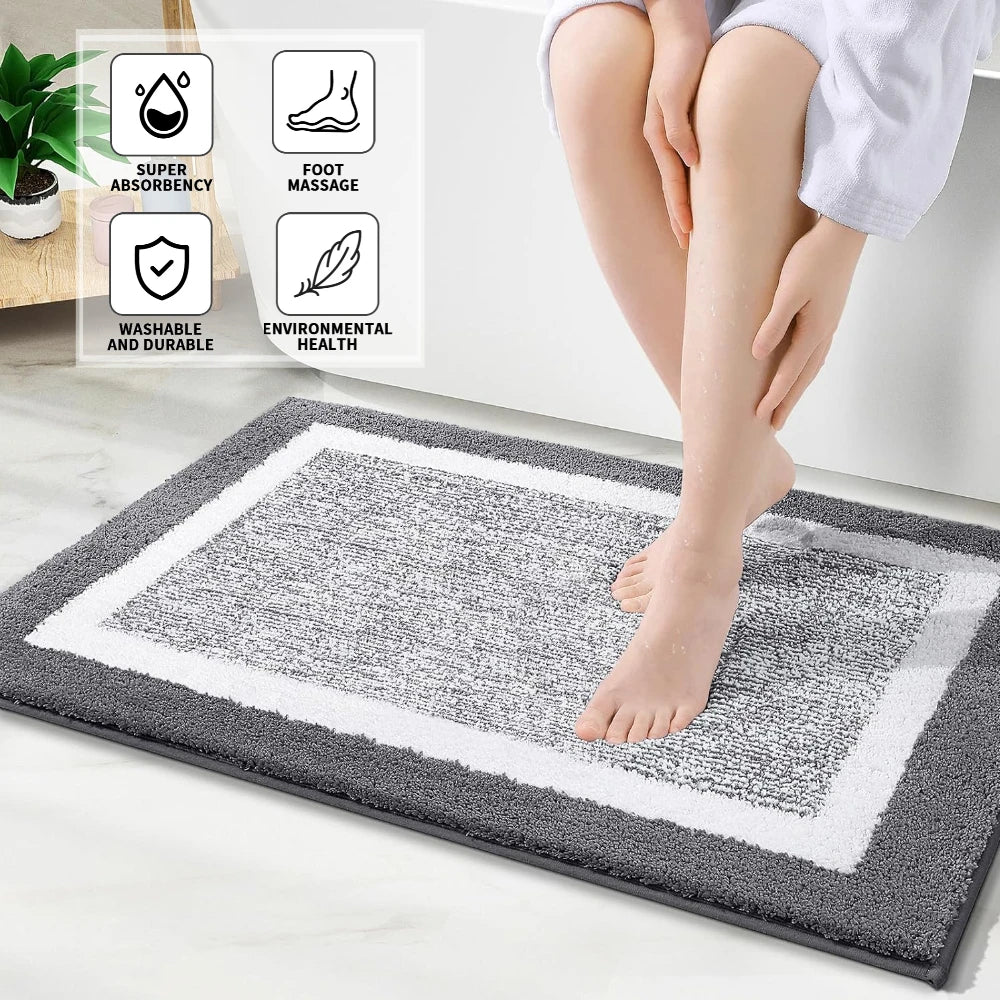Tappetini Da Bagno In Microfibra Antiscivolo Morbidi E Assorbenti Lavabili In Lavatrice Con Asciugatura Rapida Set