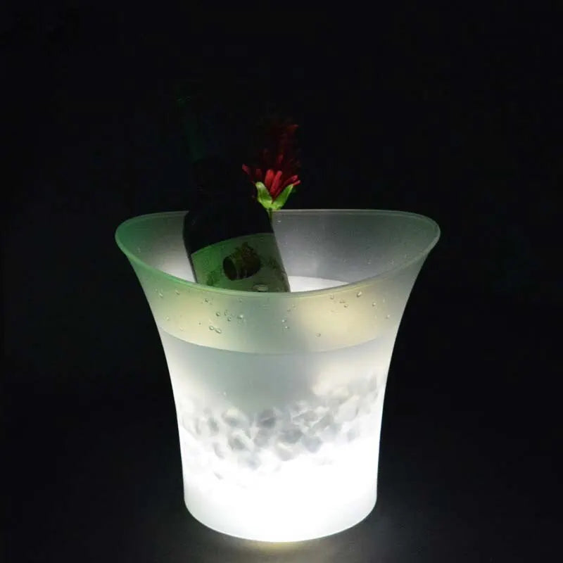 Secchiello Per Il Ghiaccio LED Da 5L Impermeabile In Plastica 6 Colori Illumina Bar Discoteche Night Party