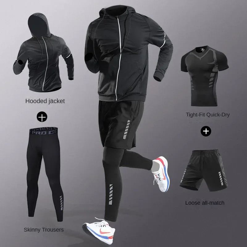Completo Da Uomo In Fibra Ghiaccio Ad Asciugatura Rapida Set Per Corsa Fitness Maratona Ciclismo Allenamento