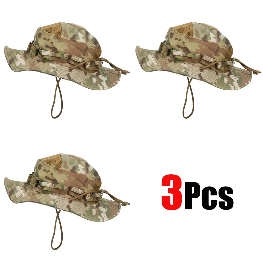 Cappello Boonie Camouflage Protezione Solare Traspirante Antivento Uomo Per Escursionismo Pesca Caccia