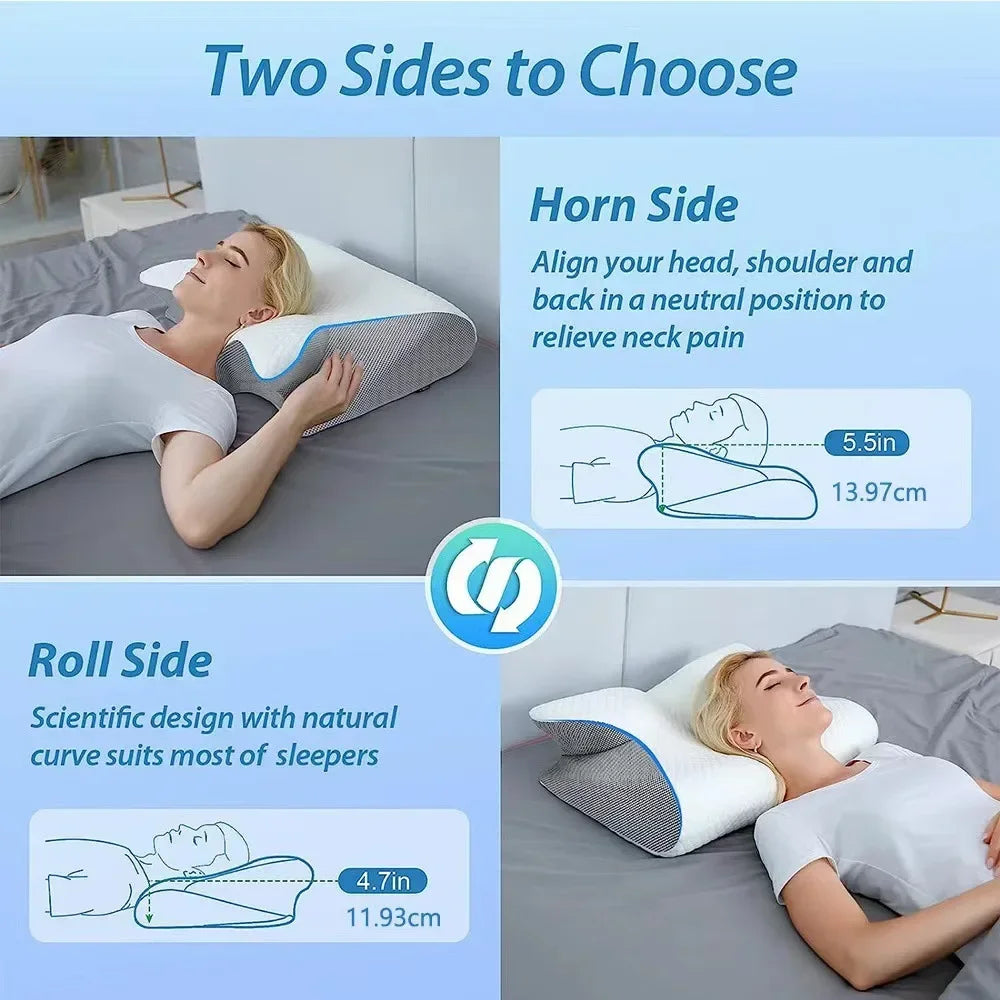 Cuscino Cervicale Memory Foam A Forma Di Farfalla Per Il Collo Sonno Confortevole E Ortopedico