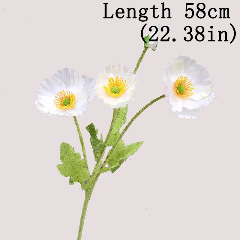 Bouquet Di Fiori Artificiali A 4 Teste Di Papavero In Seta Per Nozze E Feste Decorazione Domestica Elegante