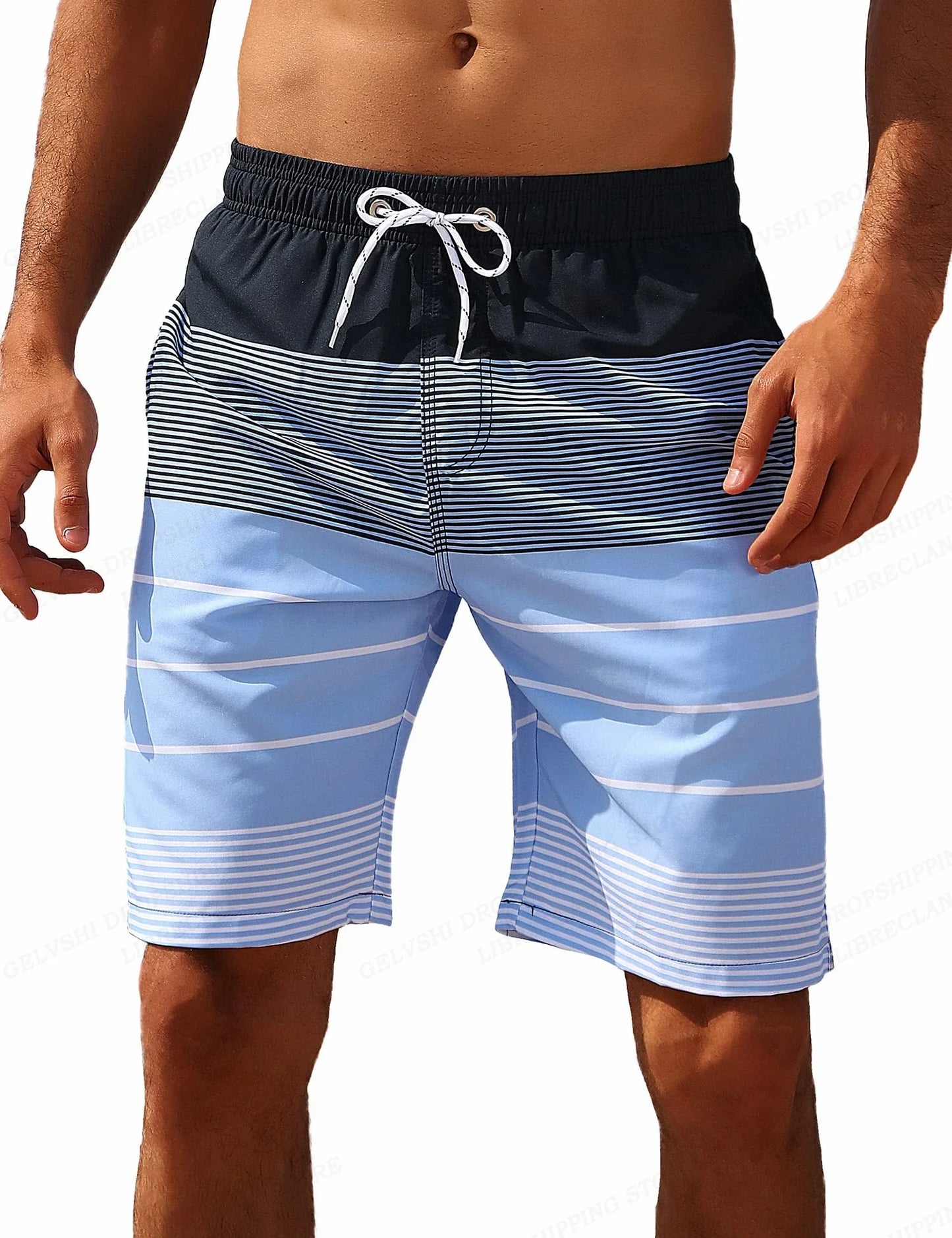 Pantaloncini da Spiaggia con Grafica Sfumata per Uomo Pantaloncini da Surf 3D Colorati e Pantaloni Corti Estivi Vacanza