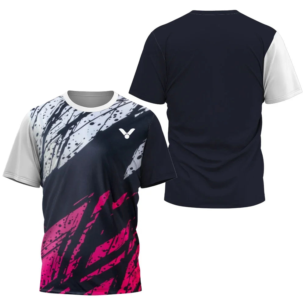 Tshirt Traspirante 2025 Badminton Tennis Uomo Abbigliamento Sportivo Esterno Maniche Corte Morbido Top Fitness