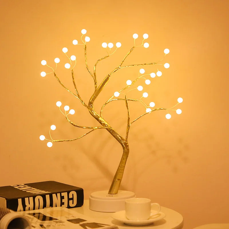 Luci dell'albero da tavolo Lampada da albero luminosa Luce notturna decorativa a LED fai-da-te per regalo Festa Regalo di festa Decorazioni per la casa invernali