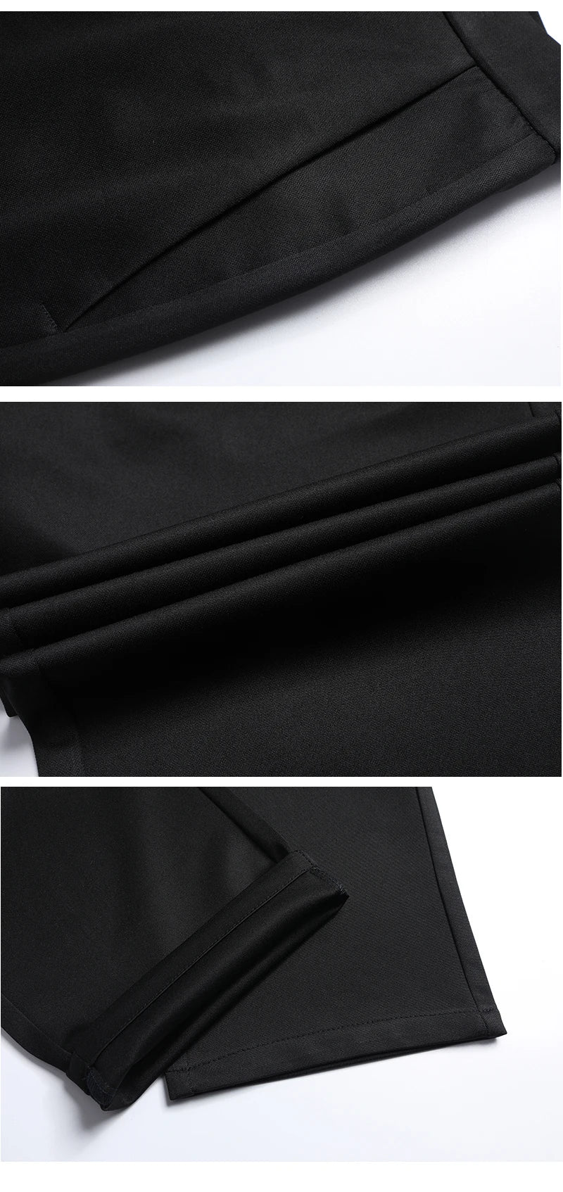 Pantaloni Da Completo Da Uomo Elasticizzati Casuali Con Tasca Tinta Unita Dritto Taglio Elegante Nero
