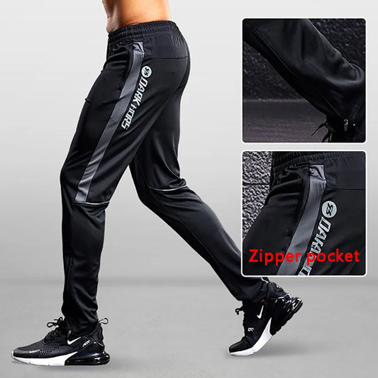 Pantaloni Sportivi Da Uomo Con Tasche Con Cerniera Per Corsa Allenamento Calcio Fitness In Poliestere Modello A102